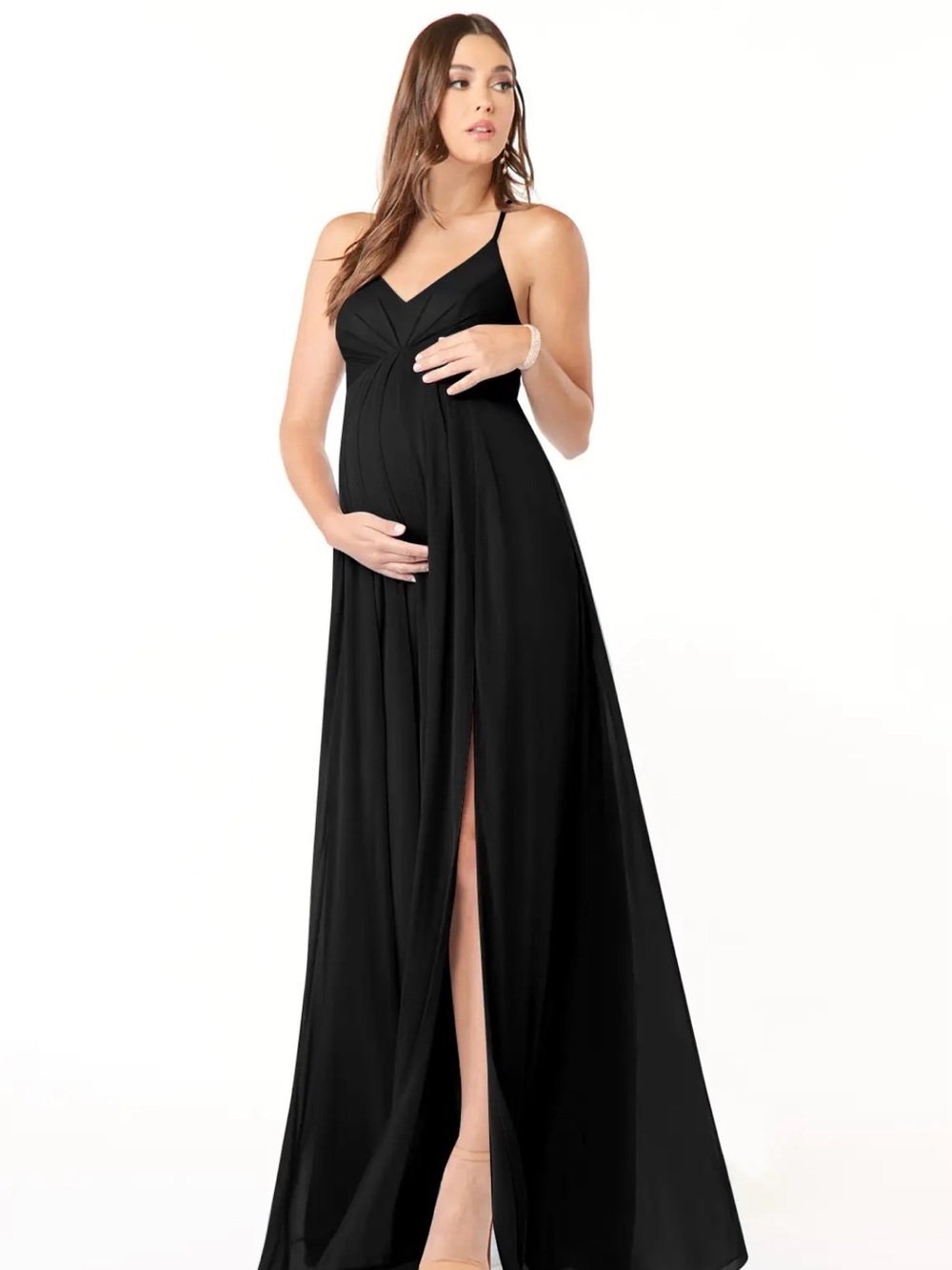 AZAZIE Annabelle Maternity Maxi Dress with Front Slit